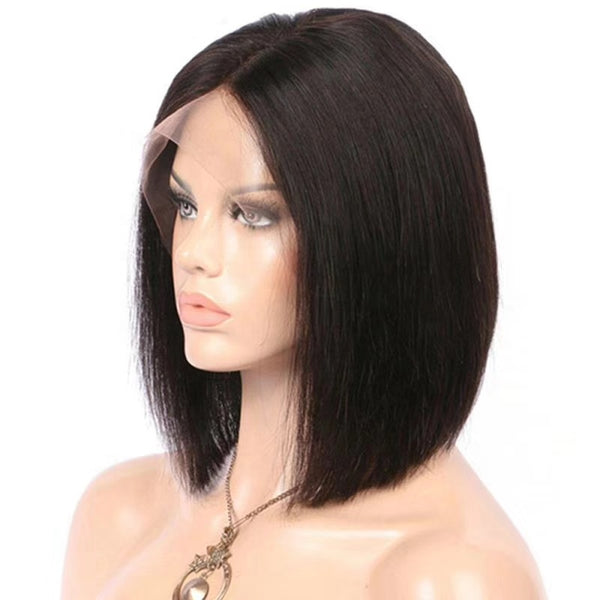 Brazilian Virgin Unprocessed Human Hair Lace Frontal  Straight Bob Wig