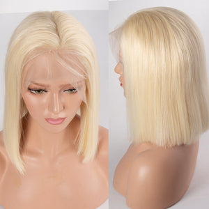 Brazilian Virgin Unprocessed Human Hair Lace Frontal  Straight 613 Bob Wig