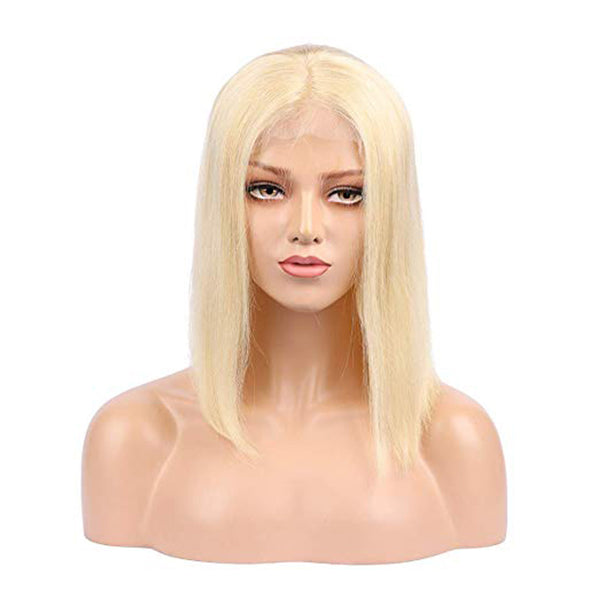 Brazilian Virgin Unprocessed Human Hair Lace Frontal  Straight 613 Bob Wig